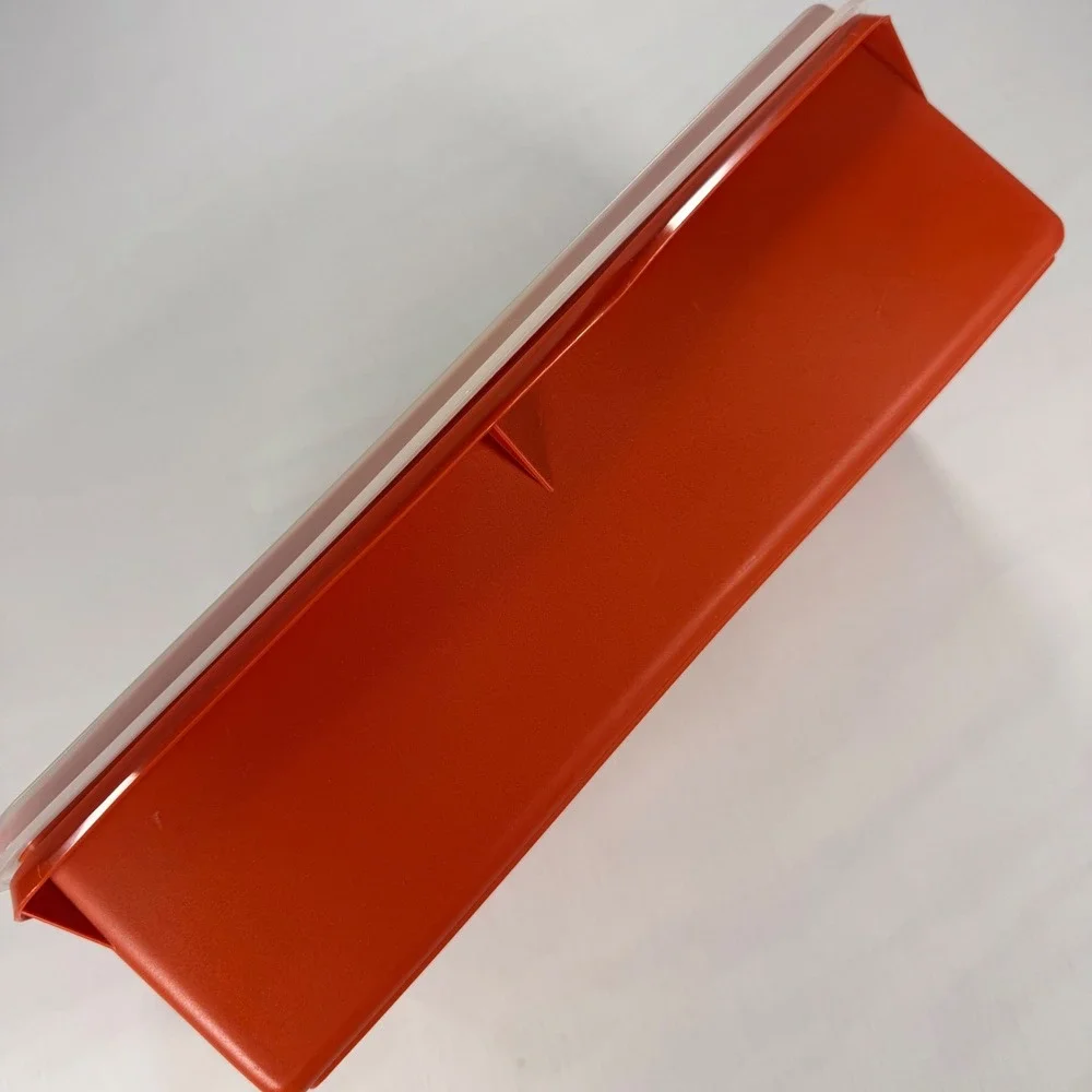 Vintage Tupperware 1970s Burnt Orange Rectangular Picnic To Go Container 677-7